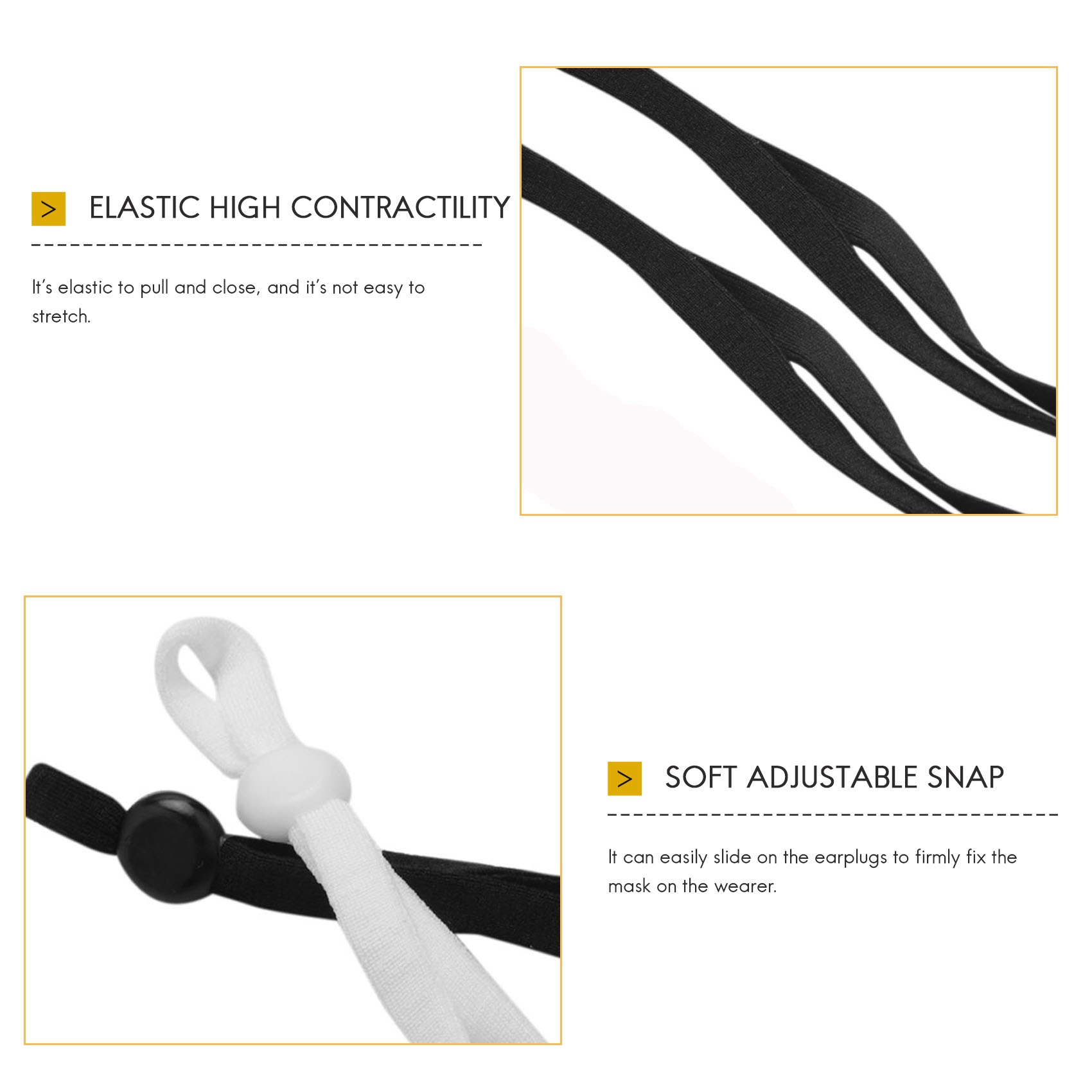 Mask Lanyard Adjustable - A27F-2000 Stuks Naai-elastisch bandkoord met verstelbare