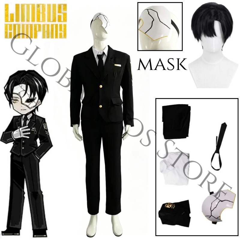 Black Face Mask Pack - Game Character Rien Cosplay Kostuum Limbus