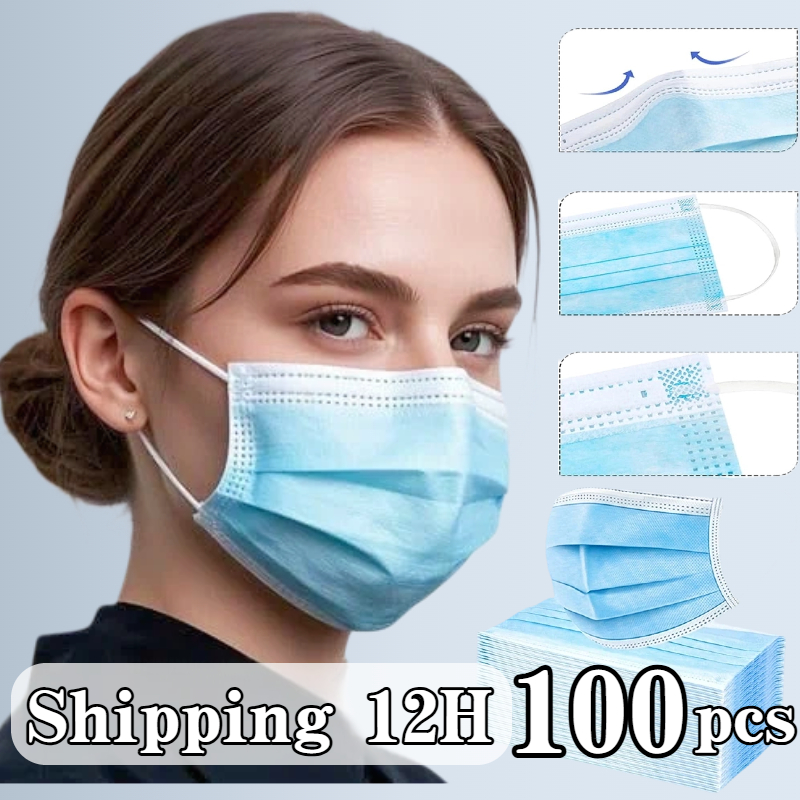 Disposable Mask Blue - 100 stuks blauw wegwerp beschermend masker