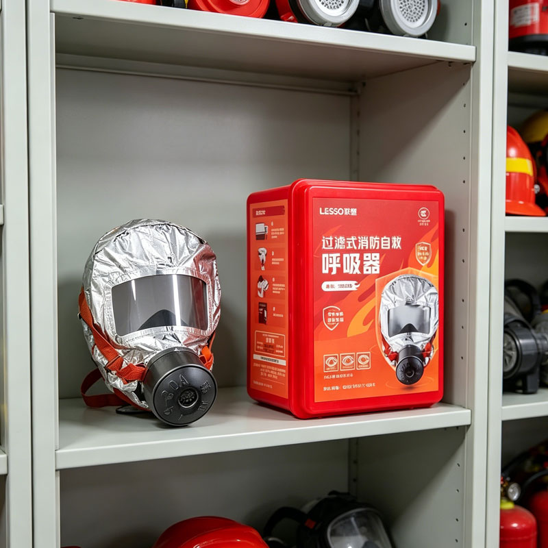 Kn95 Respirator Mask - Masker Gasfilterend zelfreddingsapparaat Brandmasker Brandrookgas Volgelaatsmasker