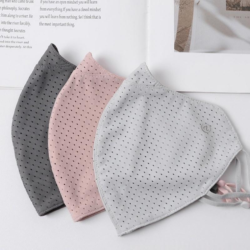 Sports Mask Breathable - UV-bescherming IJszijden masker Ademend, wasbaar, effen