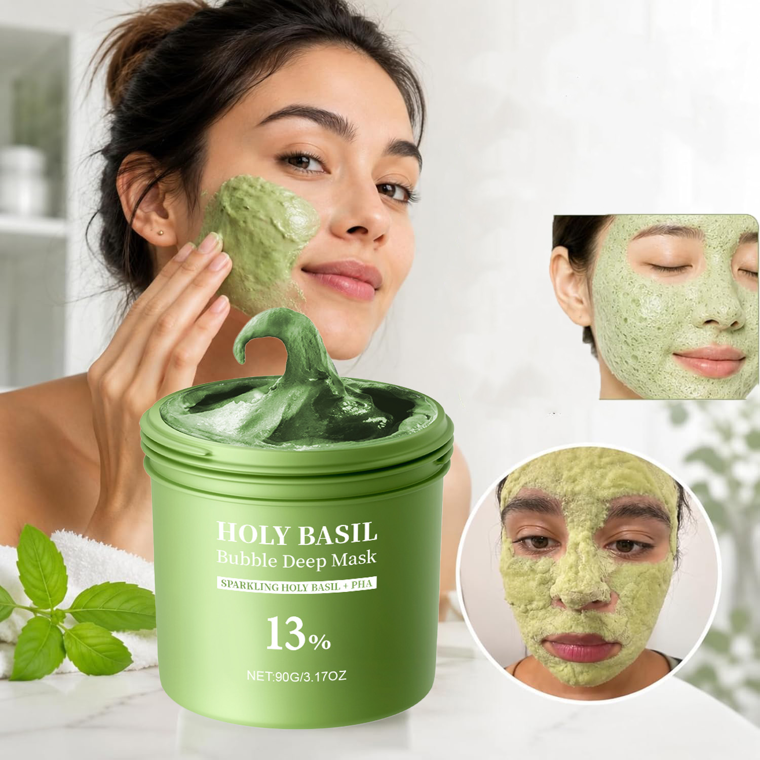 Dust Mask Construction - Holy Basil Bubble Deep Mask Klei-naar-schuim