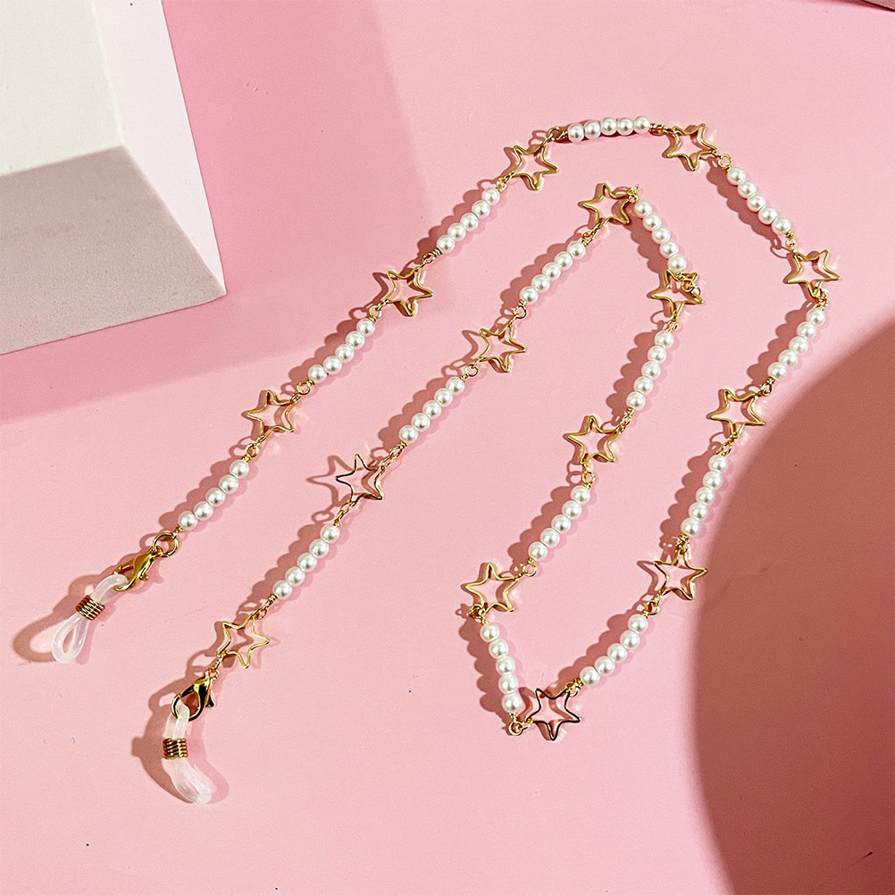 Mask Chain Holder - Brillenketting met parels, kettinghouder, lanyard voor