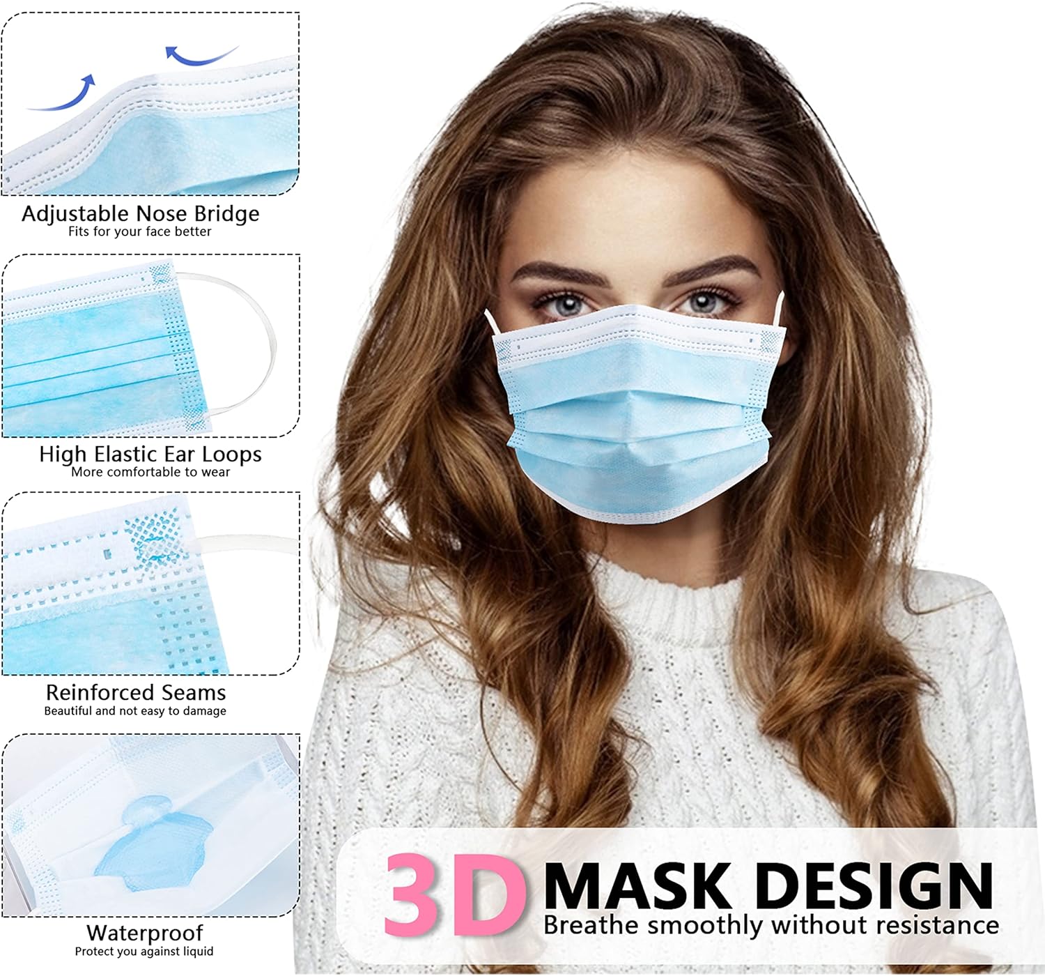 100 stuks blauw wegwerp besche - Disposable Mask Blue recensie en prijs