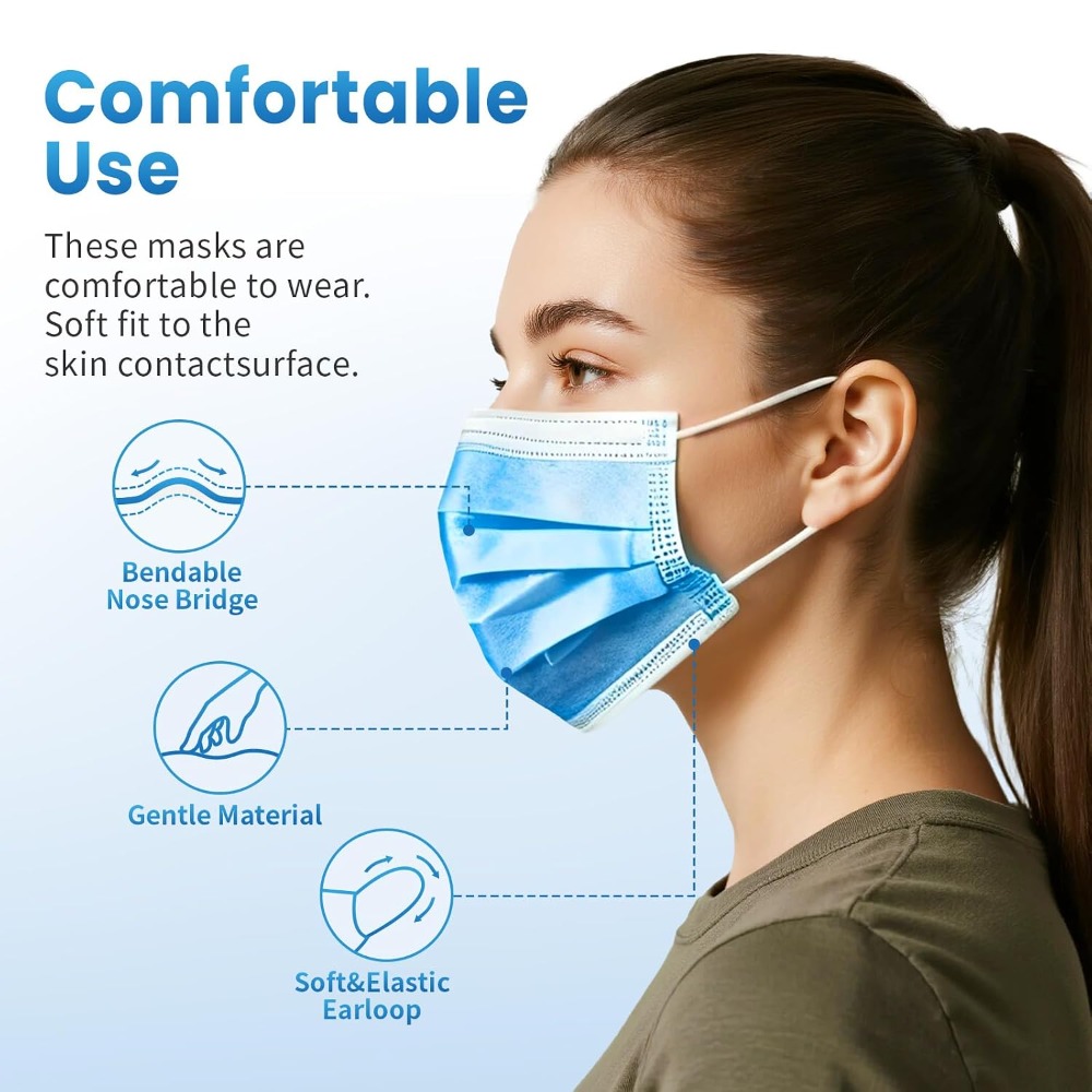 Blauwe wegwerp mondmaskers 100 - Disposable Mask Blue recensie en prijs