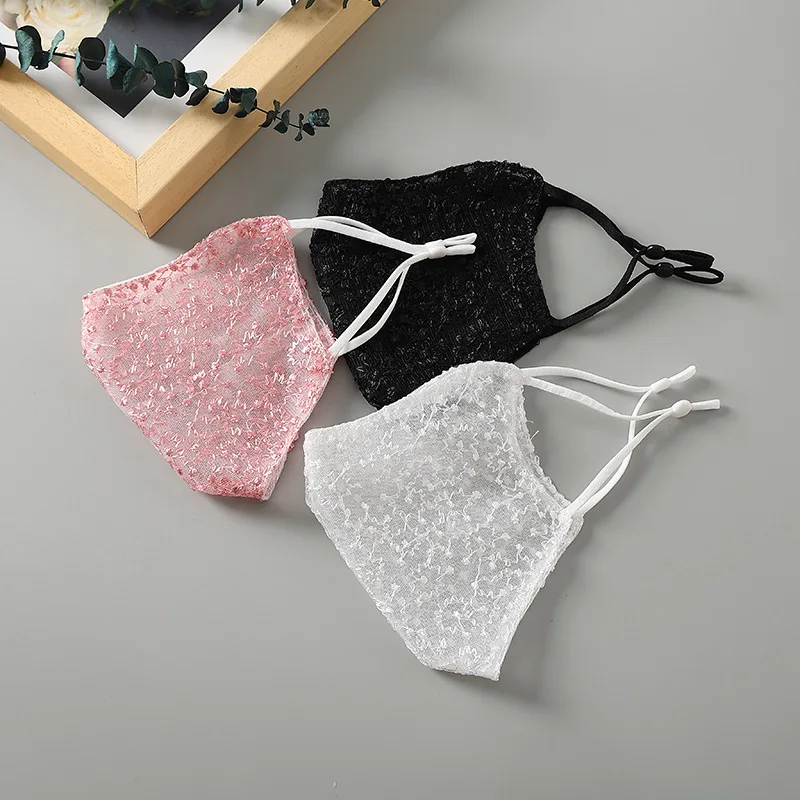 1/2pc Zwart Wit Kant Gezichtsm - Cloth Face Mask Washable recensie en prijs