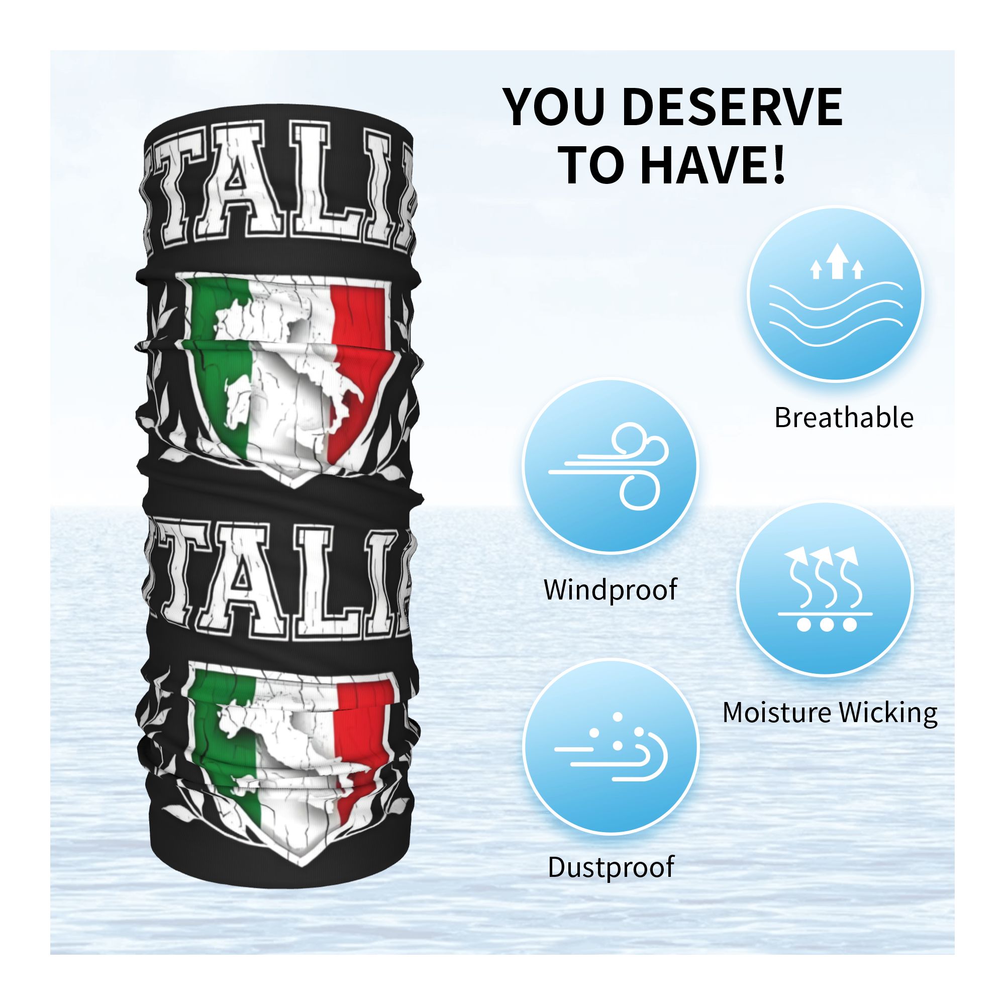 Custom Italië Vlag Bandana Hal - Neck Gaiter Face Cover recensie en prijs