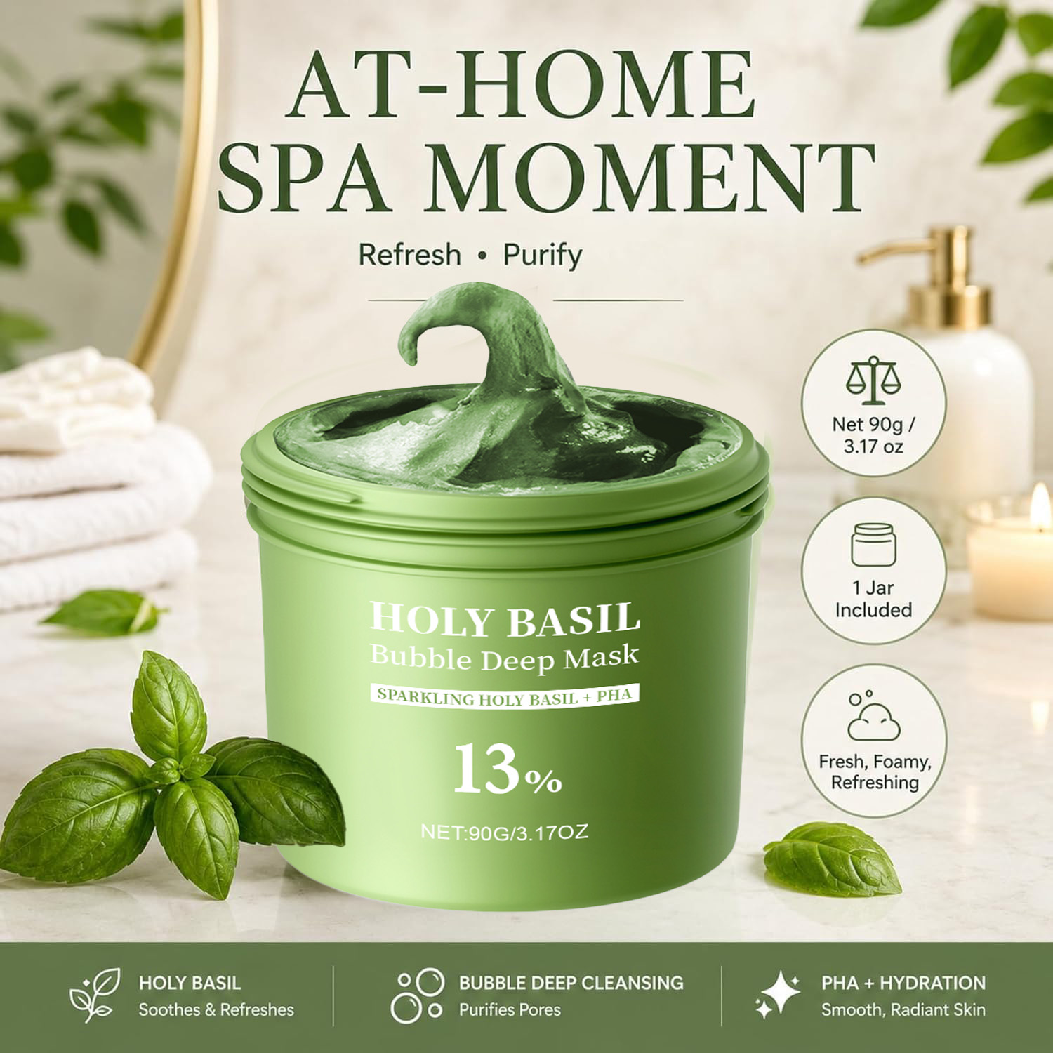 Holy Basil Bubble Deep Mask Kl - Dust Mask Construction recensie en prijs