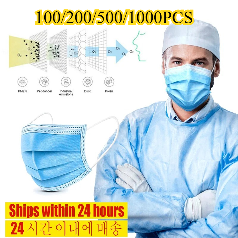 3-laags wegwerp gezichtsmasker - Disposable Mask Blue recensie en prijs